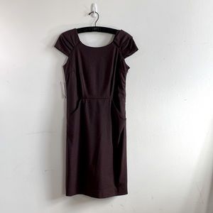 Oscar de la Renta Plum Wool Tailored Dress Silk Lining